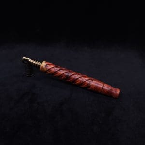 This image portrays The Helix Dynavap XL Burl Stem + Book-Matched Mouthpiece-NEW! ☘ by Dovetail Woodwork.