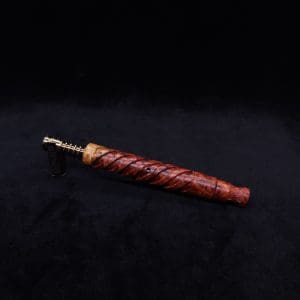 This image portrays The Helix Dynavap XL Burl Stem + Book-Matched Mouthpiece-NEW! ☘ by Dovetail Woodwork.