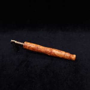 This image portrays Tri-Axial XL Dynavap Stem Exhibition Grade Amboyna Burl + Book-Matched M.P. - NEW! by Dovetail Woodwork.