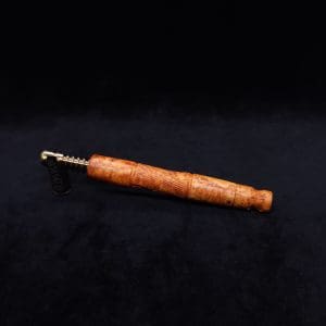 This image portrays Tri-Axial XL Dynavap Stem Exhibition Grade Amboyna Burl + Book-Matched M.P. - NEW! by Dovetail Woodwork.