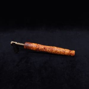 This image portrays Tri-Axial XL Dynavap Stem Exhibition Grade Amboyna Burl + Book-Matched M.P. - NEW! by Dovetail Woodwork.