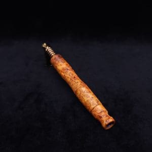This image portrays Tri-Axial XL Dynavap Stem Exhibition Grade Amboyna Burl + Book-Matched M.P. - NEW! by Dovetail Woodwork.