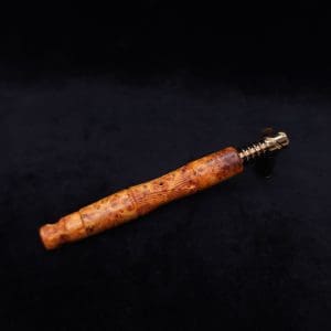 This image portrays Tri-Axial XL Dynavap Stem Exhibition Grade Amboyna Burl + Book-Matched M.P. - NEW! by Dovetail Woodwork.