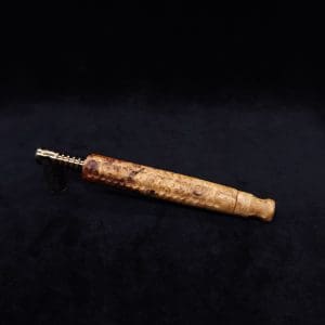 This image portrays Interlaced Design XL Dynavap Stem + Book-Matched M.P. - New! by Dovetail Woodwork.