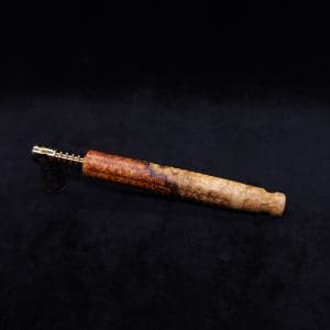 This image portrays Interlaced Design XL Dynavap Stem + Book-Matched M.P. - New! by Dovetail Woodwork.