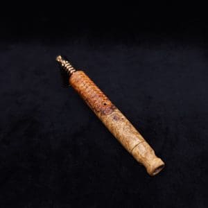 This image portrays Interlaced Design XL Dynavap Stem + Book-Matched M.P. - New! by Dovetail Woodwork.