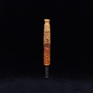 This image portrays Interlaced Design XL Dynavap Stem + Book-Matched M.P. - New! by Dovetail Woodwork.