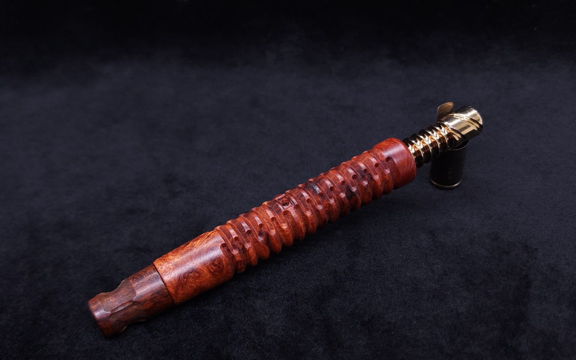 This image portrays Cross-Link Design XL Dynavap Stem + Matched Snakewood M.P. - New Design ☘ by Dovetail Woodwork.