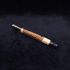 This image portrays Cross-Link Design XL Dynavap Stem + Matched Ebony M.P. - New Design ☘ by Dovetail Woodwork.