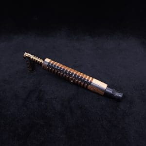 This image portrays Cross-Link Design XL Dynavap Stem + Matched Ebony M.P. - New Design ☘ by Dovetail Woodwork.