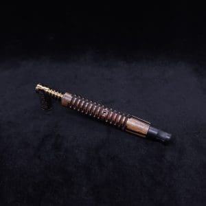 This image portrays Cross-Link Design XL Dynavap Stem + Matched Ebony M.P. - New Design ☘ by Dovetail Woodwork.