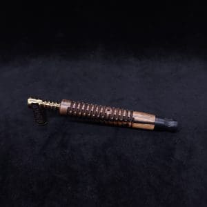 This image portrays Cross-Link Design XL Dynavap Stem + Matched Ebony M.P. - New Design ☘ by Dovetail Woodwork.