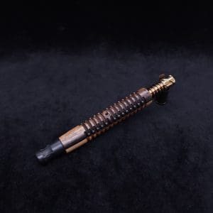 This image portrays Cross-Link Design XL Dynavap Stem + Matched Ebony M.P. - New Design ☘ by Dovetail Woodwork.