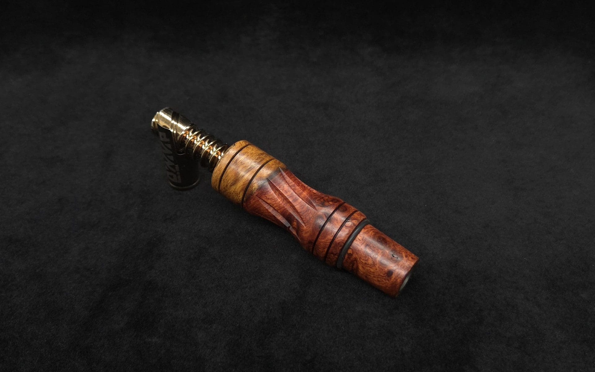 This image portrays Dynavap High Class Amboyna Burl Wood14mm WPA/Stem-NEW! by Dovetail Woodwork.