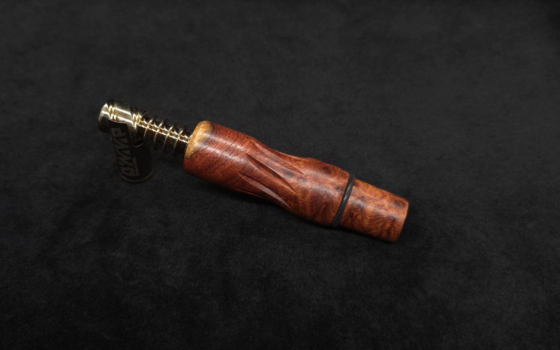 This image portrays Dynavap High Class Amboyna Burl Wood14mm WPA/Stem-NEW! by Dovetail Woodwork.