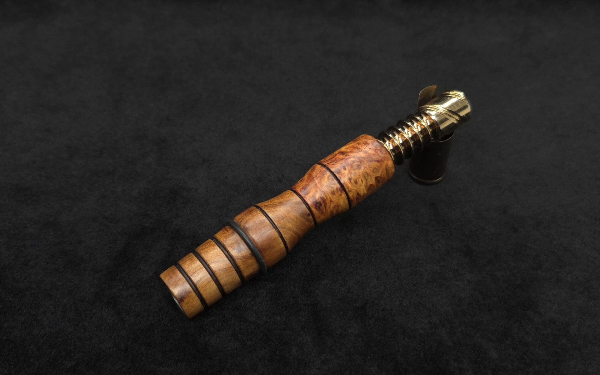 This image portrays Dynavap Specialty Mixed Burl Wood 14mm WPA/Stem-NEW! by Dovetail Woodwork.