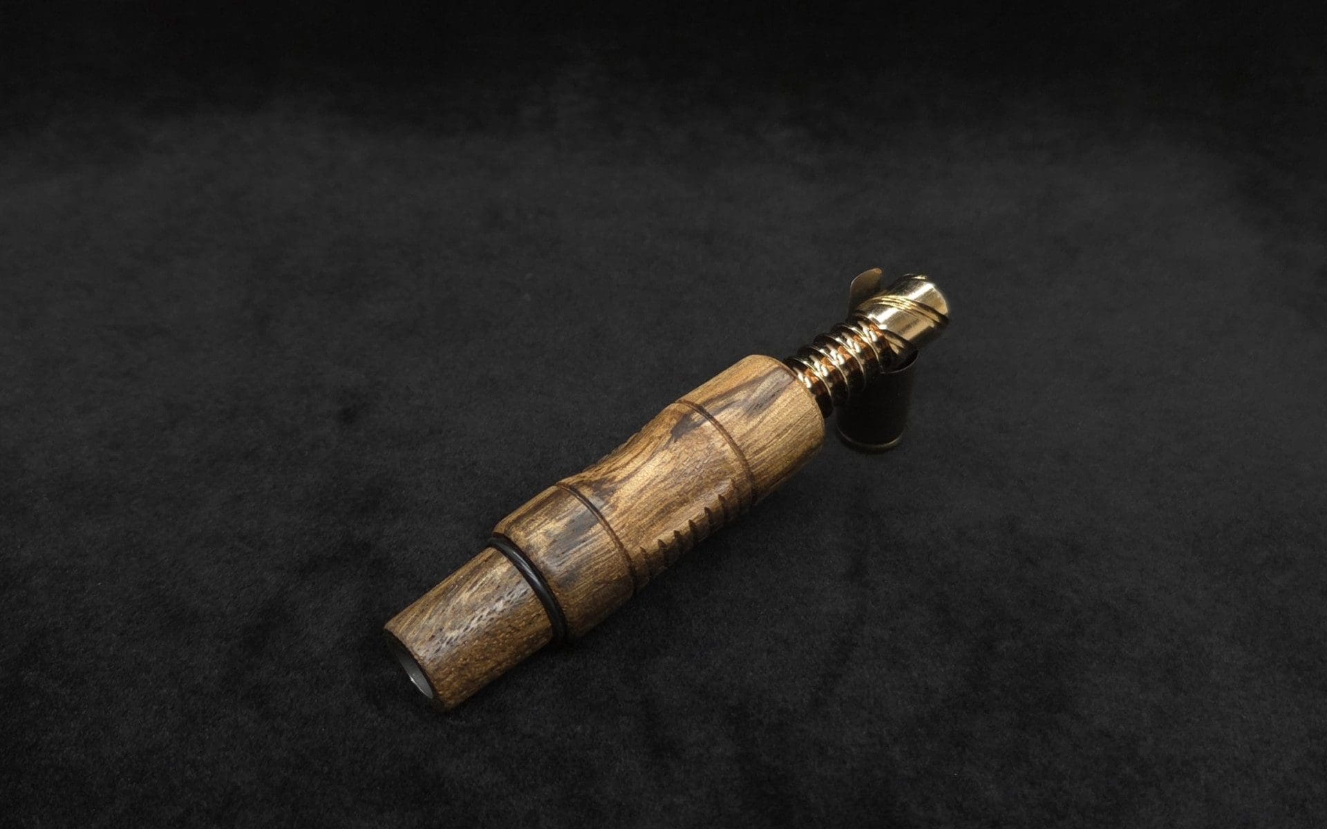 This image portrays Dynavap High Class Black Limba Burl Wood 14mm WPA/Stem-NEW! by Dovetail Woodwork.