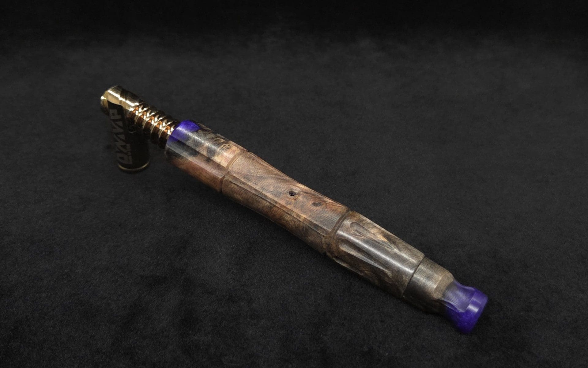 This image portrays The King's Stem XL Burl Hybrid Dynavap Midsection + Book-Matched M.P. - NEW DESIGN ☘ by Dovetail Woodwork.