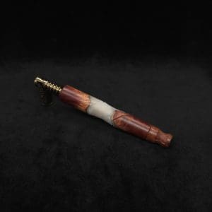 This image portrays Vaulted XL Manzanita Burl Hybrid Dynavap Stem + Matched Mouthpiece - ☘ by Dovetail Woodwork.