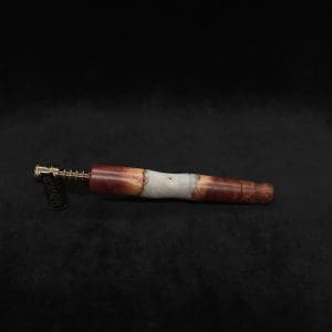 This image portrays Vaulted XL Manzanita Burl Hybrid Dynavap Stem + Matched Mouthpiece - ☘ by Dovetail Woodwork.