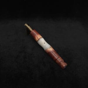 This image portrays Vaulted XL Manzanita Burl Hybrid Dynavap Stem + Matched Mouthpiece - ☘ by Dovetail Woodwork.