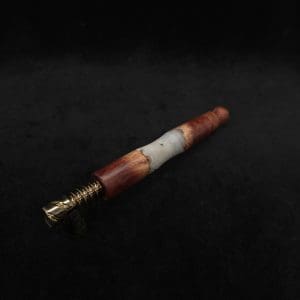 This image portrays Vaulted XL Manzanita Burl Hybrid Dynavap Stem + Matched Mouthpiece - ☘ by Dovetail Woodwork.