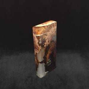 This image portrays Dynavap Dugout Device/Material Storage Case-Manzanita Burl Hybrid XL by Dovetail Woodwork.