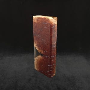 This image portrays Dynavap Dugout Device/Material Storage Case-Manzanita Burl Hybrid XL by Dovetail Woodwork.