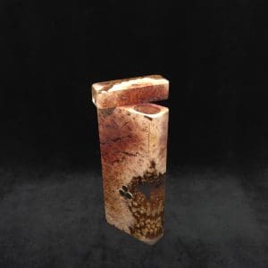 This image portrays Dynavap Dugout Device/Material Storage Case-Manzanita Burl Hybrid XL by Dovetail Woodwork.