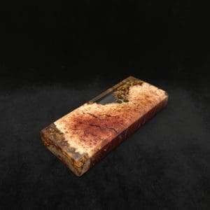 This image portrays Dynavap Dugout Device/Material Storage Case-Manzanita Burl Hybrid XL by Dovetail Woodwork.