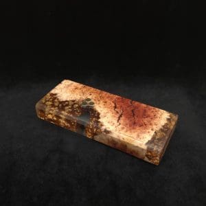 This image portrays Dynavap Dugout Device/Material Storage Case-Manzanita Burl Hybrid XL by Dovetail Woodwork.