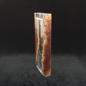 This image portrays Dynavap Dugout Device/Material Storage Case-Manzanita Burl Hybrid XXL by Dovetail Woodwork.