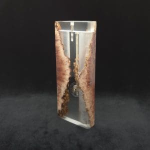 This image portrays Dynavap Dugout Device/Material Storage Case-Manzanita Burl Hybrid XXL by Dovetail Woodwork.