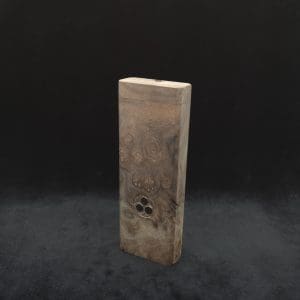 This image portrays Dynavap Device Dugout/Material Storage Case-Raw Walnut Burl-Slim Stash XL by Dovetail Woodwork.