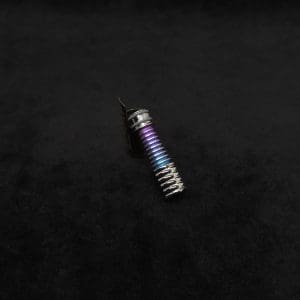 This image portrays DynaVap Titanium Tip: HALO-Polished Titanium/Gradient Blue-Teal-Purple-Anodized by Dovetail Woodwork.