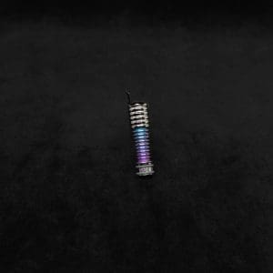This image portrays DynaVap Titanium Tip: HALO-Polished Titanium/Gradient Blue-Teal-Purple-Anodized by Dovetail Woodwork.