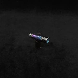This image portrays DynaVap Titanium Tip: HALO-Polished Titanium/Gradient Blue-Teal-Purple-Anodized by Dovetail Woodwork.