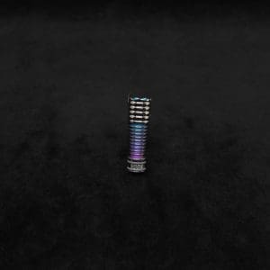 This image portrays DynaVap Titanium Tip: HALO-Polished Titanium/Gradient Blue-Teal-Purple-Anodized by Dovetail Woodwork.