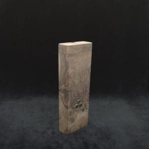 This image portrays Dynavap Device Dugout/Material Storage Case-Raw Walnut Burl-Slim Stash XL by Dovetail Woodwork.