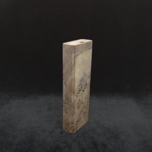 This image portrays Dynavap Device Dugout/Material Storage Case-Raw Walnut Burl-Slim Stash XL by Dovetail Woodwork.