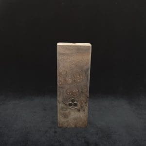 This image portrays Dynavap Device Dugout/Material Storage Case-Raw Walnut Burl-Slim Stash XL by Dovetail Woodwork.