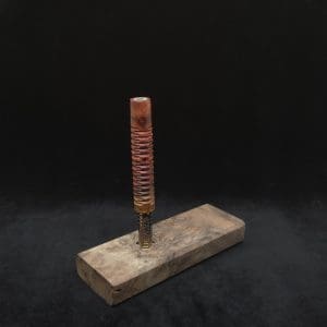This image portrays Dynavap Device Dugout/Material Storage Case-Raw Walnut Burl-Slim Stash XL by Dovetail Woodwork.