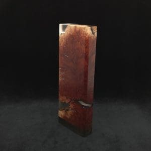 This image portrays Dynavap Dugout Device/Material Storage Case-Manzanita Burl Hybrid XXL by Dovetail Woodwork.