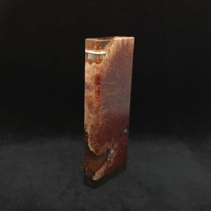 This image portrays Dynavap Dugout Device/Material Storage Case-Manzanita Burl Hybrid XXL by Dovetail Woodwork.