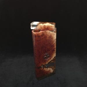 This image portrays Dynavap Dugout Device/Material Storage Case-Manzanita Burl Hybrid XXL by Dovetail Woodwork.