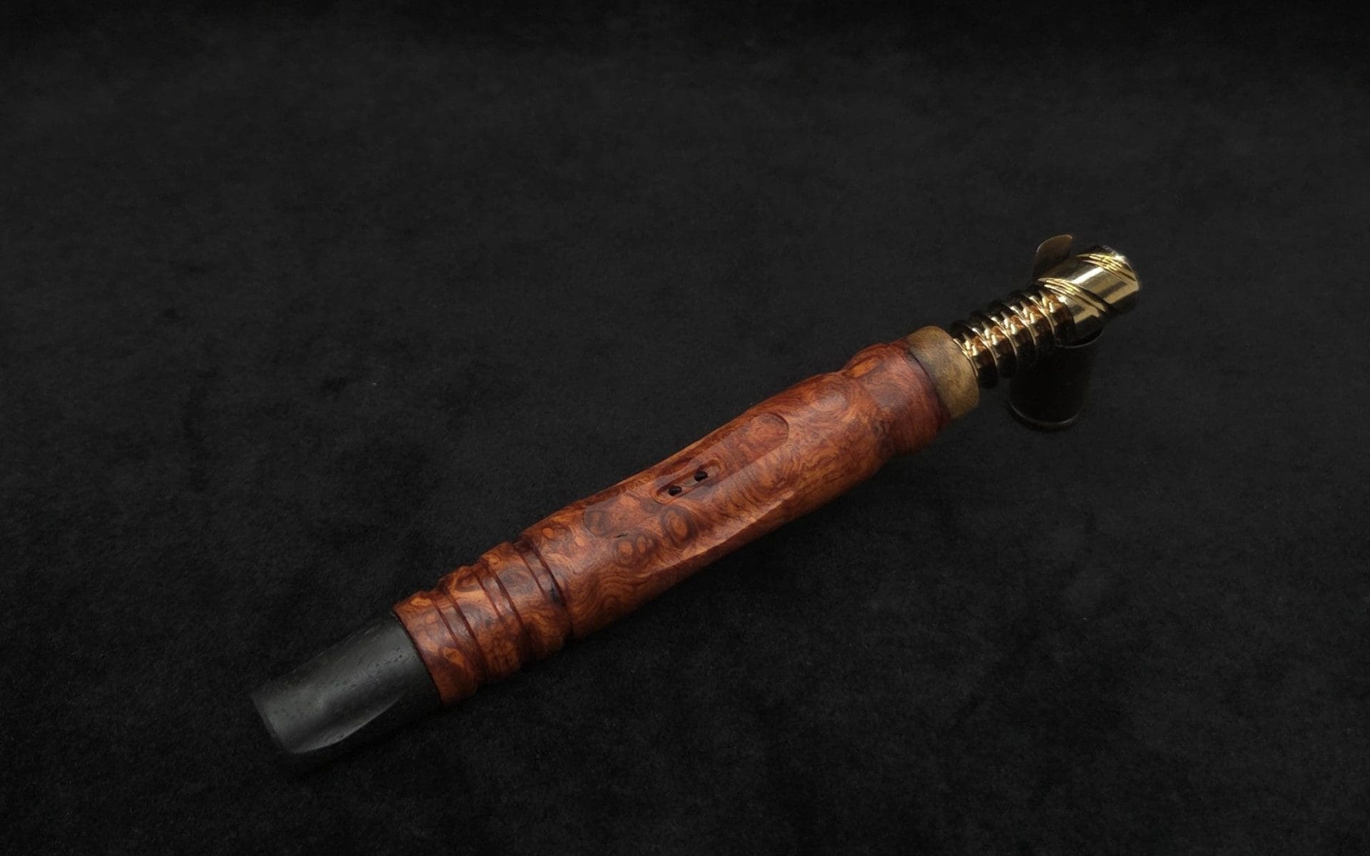 This image portrays Dynavap HyperDyn XL (D.W. Revision) + Matched Ebony M.P. by Dovetail Woodwork.