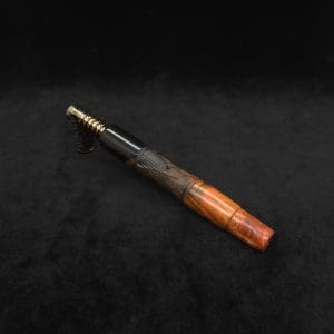This image portrays Tri-Axial XL Dynavap Stem Buckeye Burl Hybrid + (2) Book-Matched M.P.'s by Dovetail Woodwork.