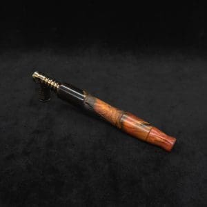 This image portrays Tri-Axial XL Dynavap Stem Buckeye Burl Hybrid + (2) Book-Matched M.P.'s by Dovetail Woodwork.