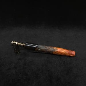 This image portrays Tri-Axial XL Dynavap Stem Buckeye Burl Hybrid + (2) Book-Matched M.P.'s by Dovetail Woodwork.