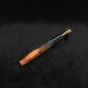 This image portrays Tri-Axial XL Dynavap Stem Buckeye Burl Hybrid + (2) Book-Matched M.P.'s by Dovetail Woodwork.